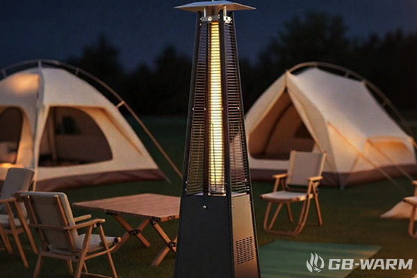 Calentador de patio de estilo piramidal, perfecto para patios y restaurantes residenciales