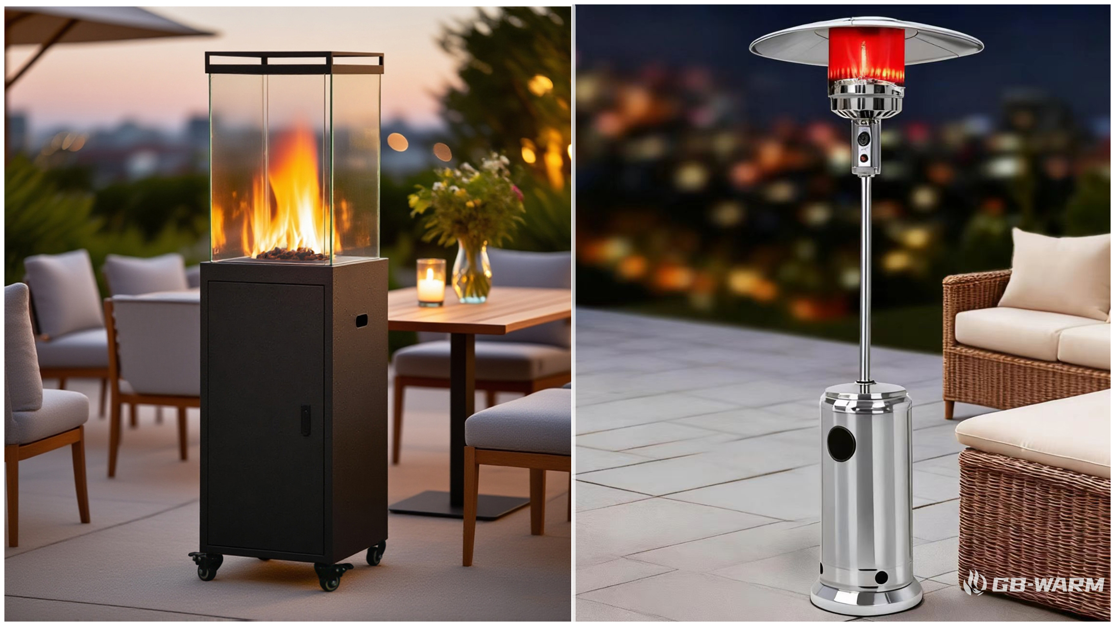 calentadores de pozo de fuego y patio