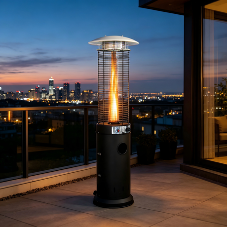 Calentador de patio con tubo de vidrio para exteriores - [11KW], para patio trasero, jardín y uso comercial - CZGB-D1-11KW | GB-CALIENTE